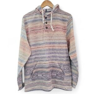Striped Hooded Pullover Shirt - Multicolor